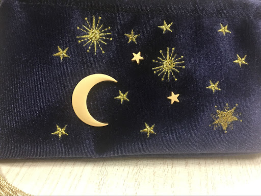 Title 4, Cute Stars And Moon Embroidery Velvet Tassel Co...