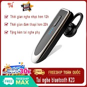 Tai Nghe Bluetooth Nhét Tai Có Mic K23 Phiên Bản 5.0 Cao Cấp, Pin Khủng, Nghe Nhạc 12H, Đàm Thoại 20H Liên Tục