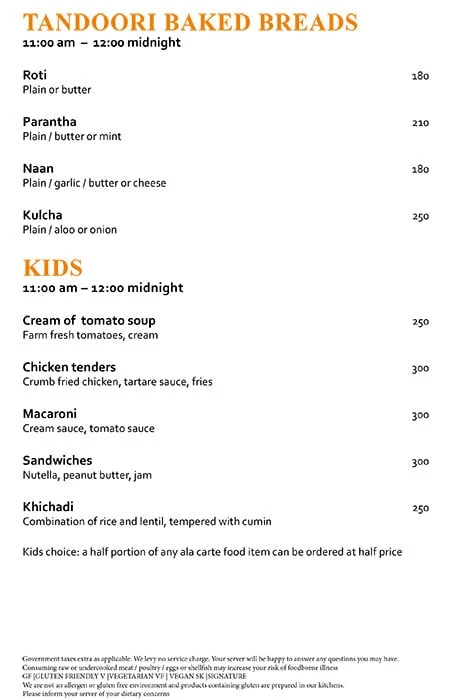 Spice Kitchen - JW Marriott Pune menu 