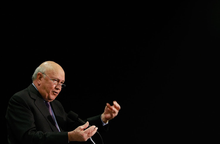 FW de Klerk, pictured here in May 5, 2009 in Washington DC.