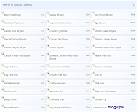 Sankar Sweets menu 2