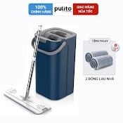 Bộ Cây Lau Nhà Tự Vắt Thông Minh Pulito Đầu Xoay 360 Độ Tặng Thêm 2 Bông Lau Bln - R1