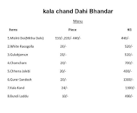 Kala Chand Dahi Bhandar menu 1