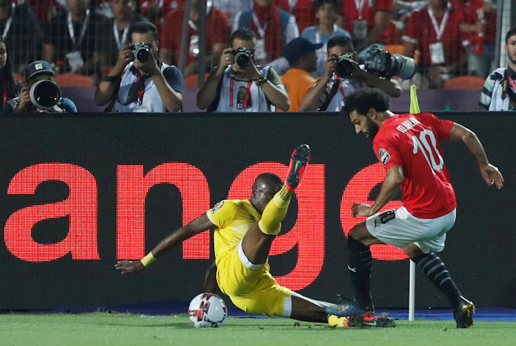 Egypt's Mohamed Salah in action against Zimbabwe