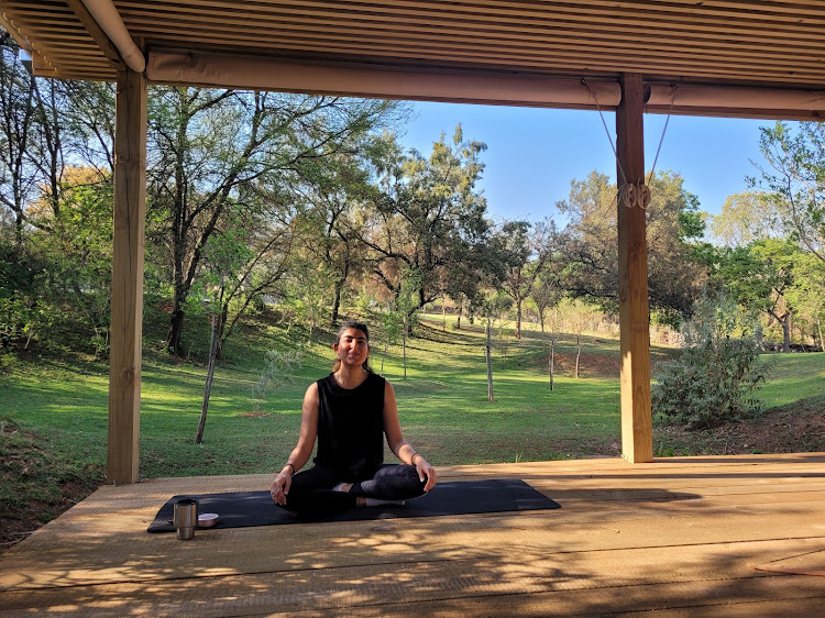 There are opportunities for breathwork or meditation at the waterfall and restorative sessions of morning yoga in the Shala. Picture: SANET OBERHOLZER