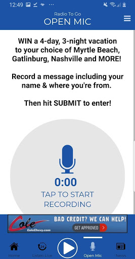Screenshot My Radio To Go
