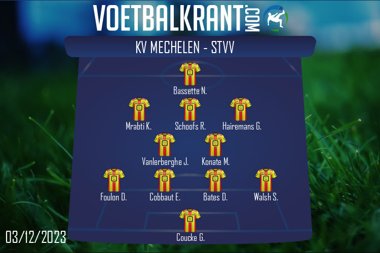 Opstelling KV Mechelen | KV Mechelen - STVV (03/12/2023)