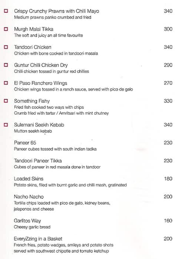 Keys Select Hotel Katti Ma menu 