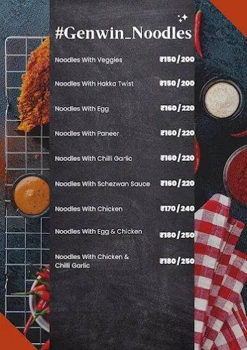 Genwin Foods menu 