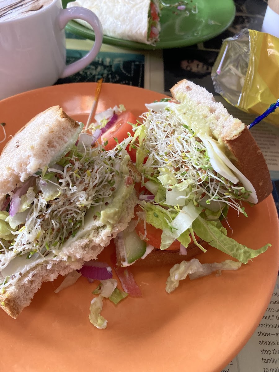 The Good Earth Sandwich on gluten-free bread.  It was really yummy and filling!  Gave half to my youngest for lunch the next day and she said it was yummy!