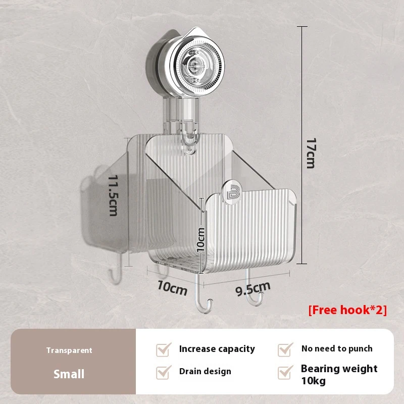 Estante triangular de almacenamiento para baño con ventosa sin perforación, maximiza el espacio, fácil de instalar y organizar tus artículos.