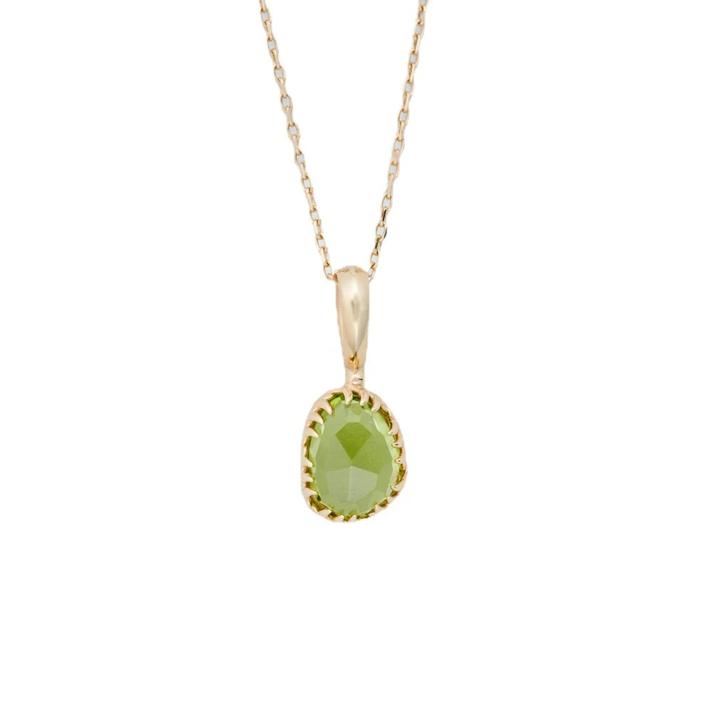 Title 3, Pendientes y collar de plata 925 con olivino ir...