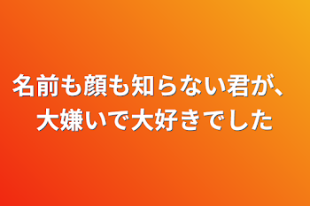 名前も顔も知らない君が、大嫌いで大好きでした