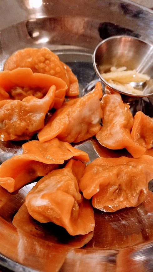 Danwei Canting are really proud of their dumplings - they even imported a special dumpling making machine in order to make the capacity they need. They offer Pork Jiaozi, Spicy Lamb Jiaozi (pictured), and a vegetarian Tofu Jiaozi