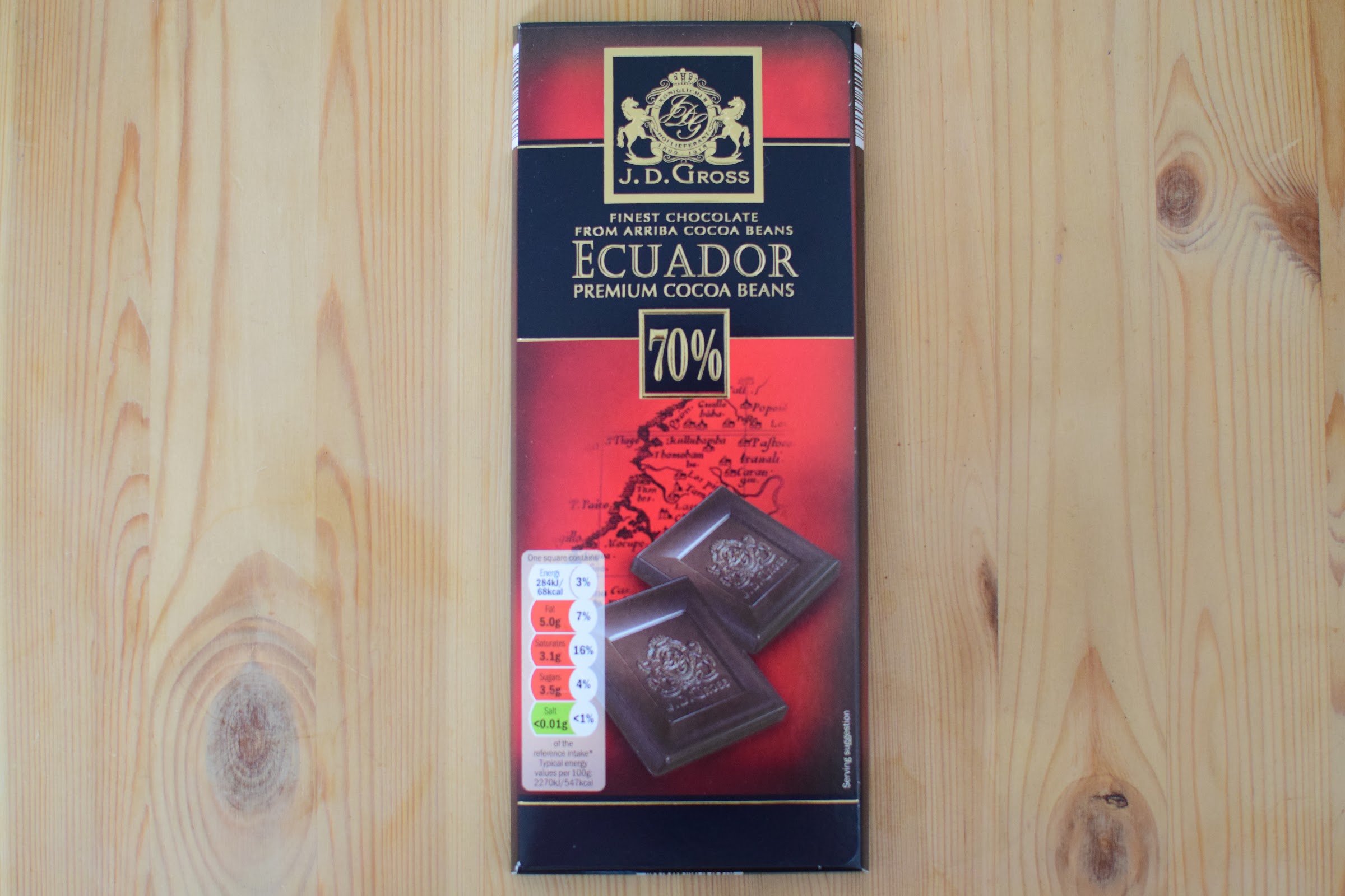 Equateur - Chocolat noir 70% de cacao - J.D. Gross - 125g