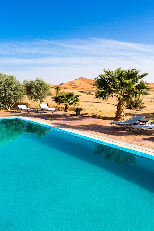 Merzouga in the Sahara Desert, Morocco.