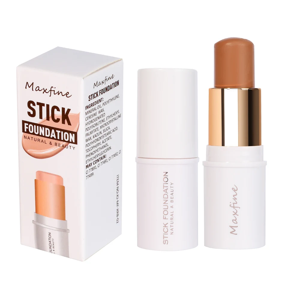 Moisturizing stick foundation covers dark circles and acne, providing lasting hydration and full coverage for a flawless