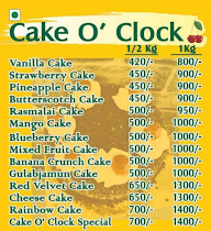 Cake O' Clock menu 1