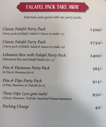 Falafel Express menu 