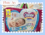 Tã Dán Sơ Sinh Bobby Size Nb 70 Miếng (Newborn Nb70) Êm Mềm Khô Thoáng Cho Trẻ < 5Kg - Tã Dán Bé Sơ Sinh Bobby Size Sx