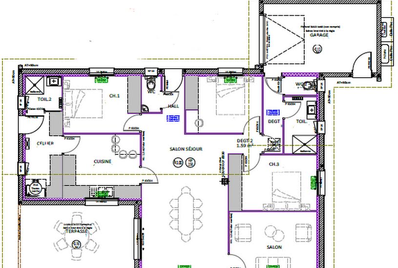  Vente Terrain + Maison - Terrain : 1 100m² - Maison : 103m² à Tosse (40230) 