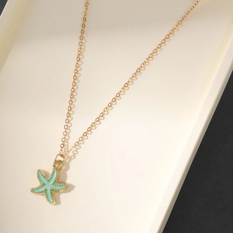 Title 1, Parelmoer schelp zeester ketting voor dames, mo...