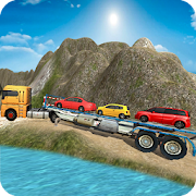 Transport Truck Driver in Mountain  Icon