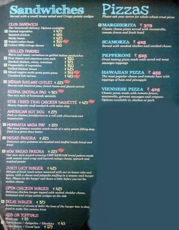 Cafe Delhi Heights menu 