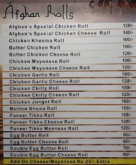 Afghan Rolls menu 1