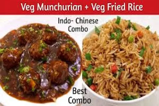 Veg. Fried Rice + Veg. Manchurian