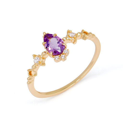 Title 1, S925 Gold Plated Amethyst Ring, a beautiful and...
