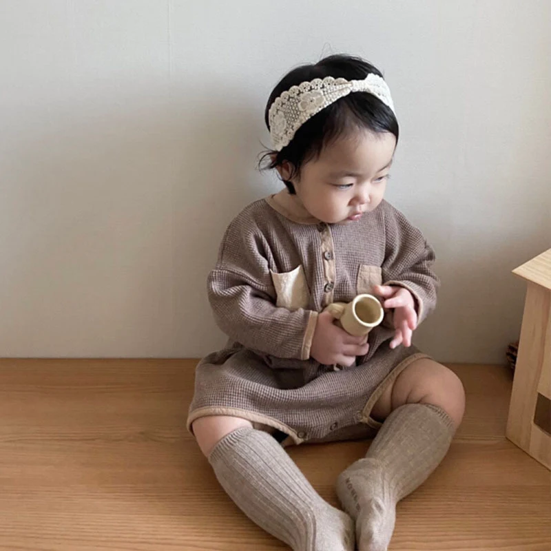 Combinaison Waffle Printemps/Automne avec Poches Doubles, Tendance et Mignonne, Style Japonais, Confortable et Polyvalente