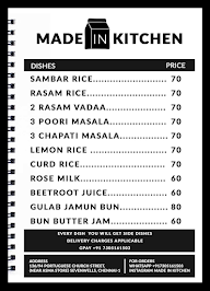 Made In Kitchen menu 1