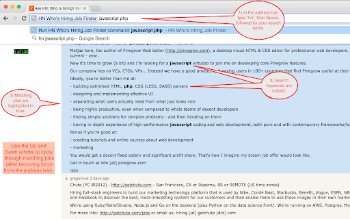 HN Who's Hiring Job Finder