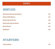 Biryani Trip - Destination Hyderabad menu 1