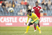 LETHAL: Bafana Bafana striker Siphelele Ntshangase goes for the ball during the  African Nations Championship match against Mauritius at the Dobsonville Stadium at the weekend. He scored twice as SA won 3-0 Photo: Lefty Shivambu/Gallo Images