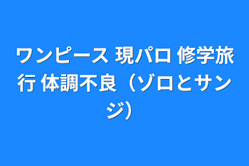 ワンピース 現パロ 修学旅行 体調不良（ゾロとサンジ）