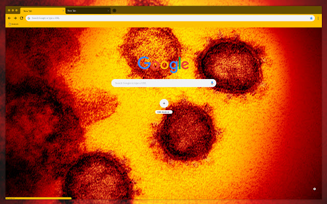 Corona virus. Covid-19. Yellow chrome extension