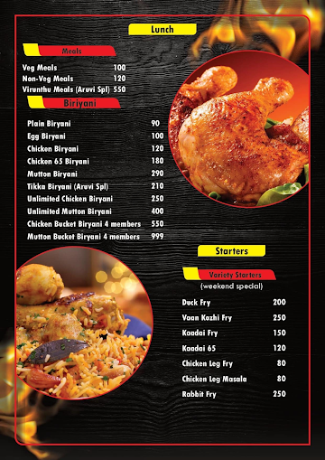 Aruvi Heaven's Food menu 