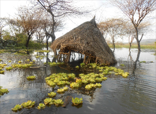 A flooded home near Lake Baringo