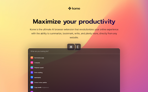 Kome: AI Summary and Bookmark App