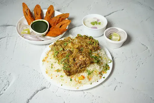 Chicken Hyderabadi Dum Biryani With Seekh Kebab