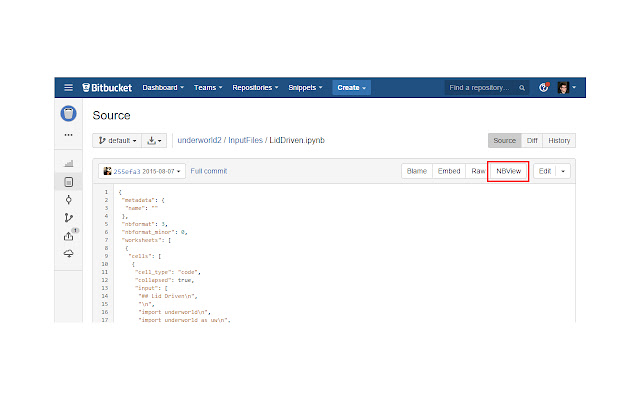 BitBucket NBviewer Button chrome extension