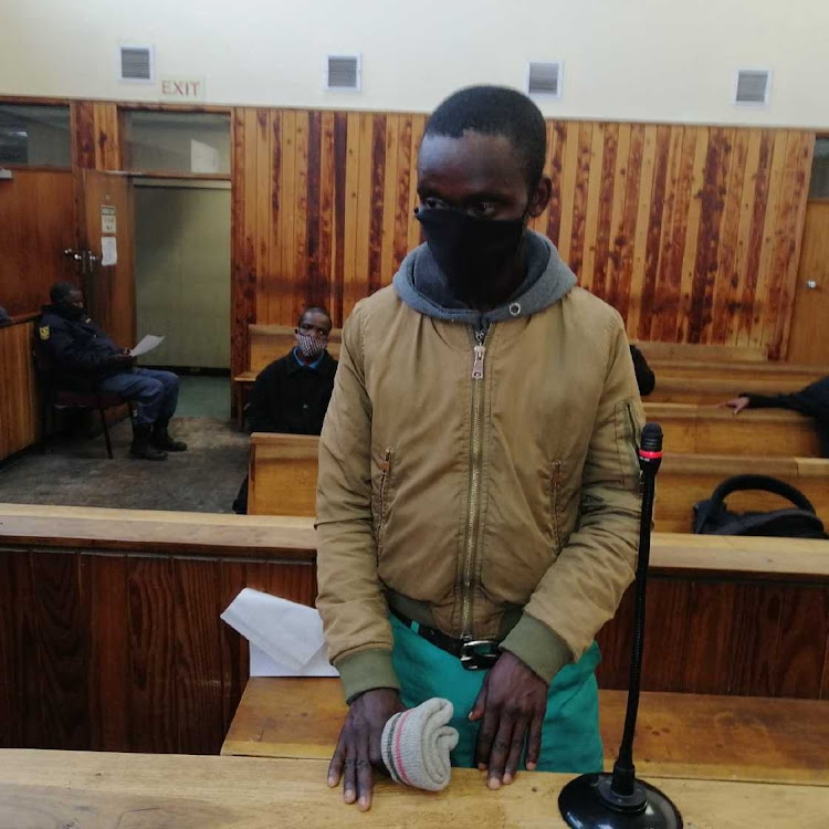 Accused killer Avumile Mbuyiseli Nodongwe ​ appearing at Mthatha Magistrates Court on Thursday for alleged brutal murder of her ex girlfriend Noloyiso Gengqa at Xunu village near Mthatha where he allegedly shot her execution style on August 24.
