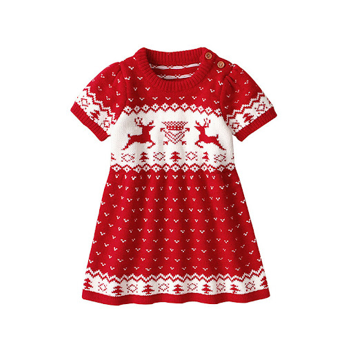 Title 1, Baby Girls Sweater Christmas Elk Print, soft an...