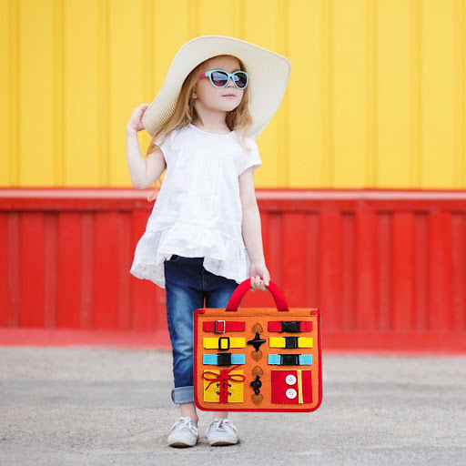 Title 4, Toddler Dressing Busy Board for Fine Motor Skil...