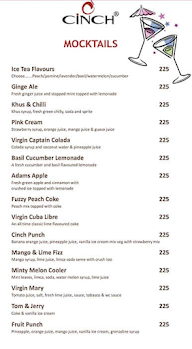 Cinch Restaurant & Lounge Bar menu 1