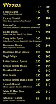 Lajawaab Pizza menu 2