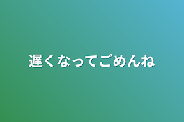 遅くなってごめんね