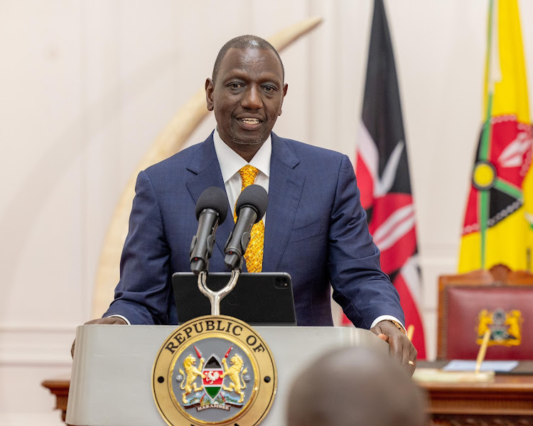 President William Ruto speaking after presiding over the swearing in ceremony of the new Director of Public Prosecution Renson Mulele Ingonga at State House, Nairobi on September 25, 2023